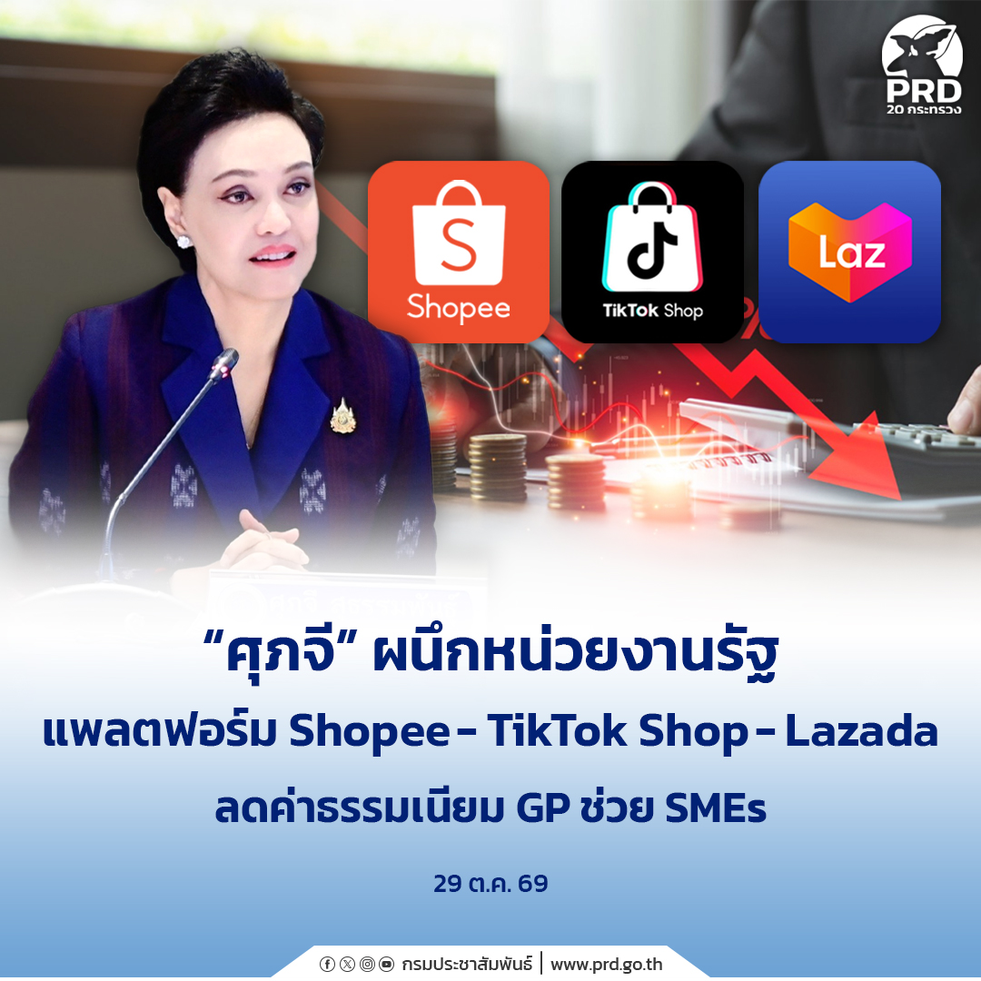 &ldquo;ศุภจี&rdquo; ผนึกหน่วยงานรัฐ&ndash;แพลตฟอร์ม Shopee - TikTok Shop - Lazada ลดค่าธรรมเนียม GP ช่วย SMEs